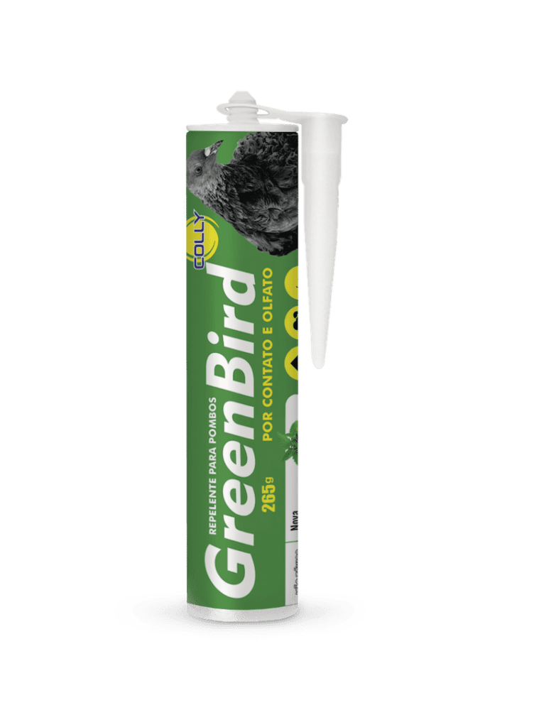 O Repelente para Pombos GreenBird é um produto indicado para repelir pombos e morcegos. O gel gera incômodo por ser pegajoso e pela sua característica olfativa, mas não causa nenhum dano ou sequela nos animais.