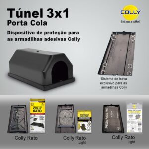 Túnel Colly protege a armadilha adesiva contra a poeira, umidade e da luz direta do sol, aumentando a durabilidade do adesivo e sua eficácia.